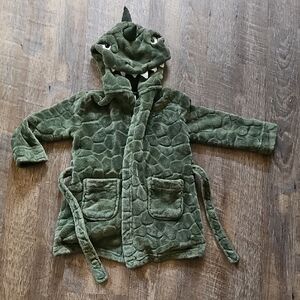 Kids Green Dinosaur Hooded Robe